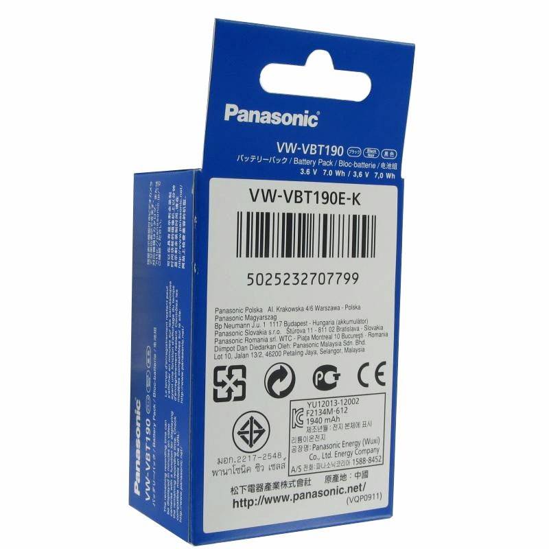 Panasonic VW-VBT190 1940mAh Camcorder Battery