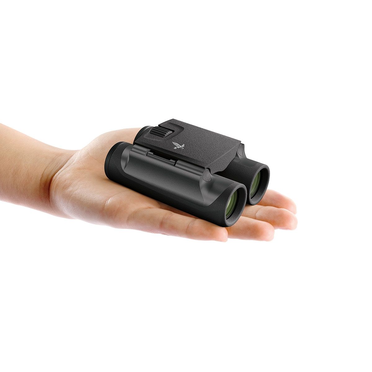 Swarovski CL 8x25 Pocket Binoculars Anthracite with Wild Nature Accessory Pack - Photo emphasising the size and scale of the product