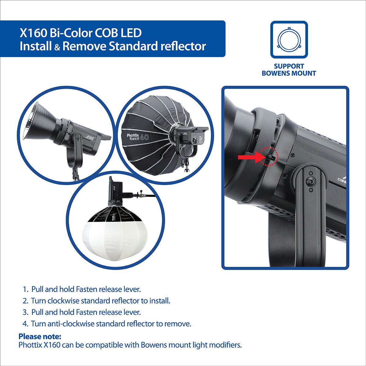 Phottix X160 COB BI-Color LED Portable Studio Light