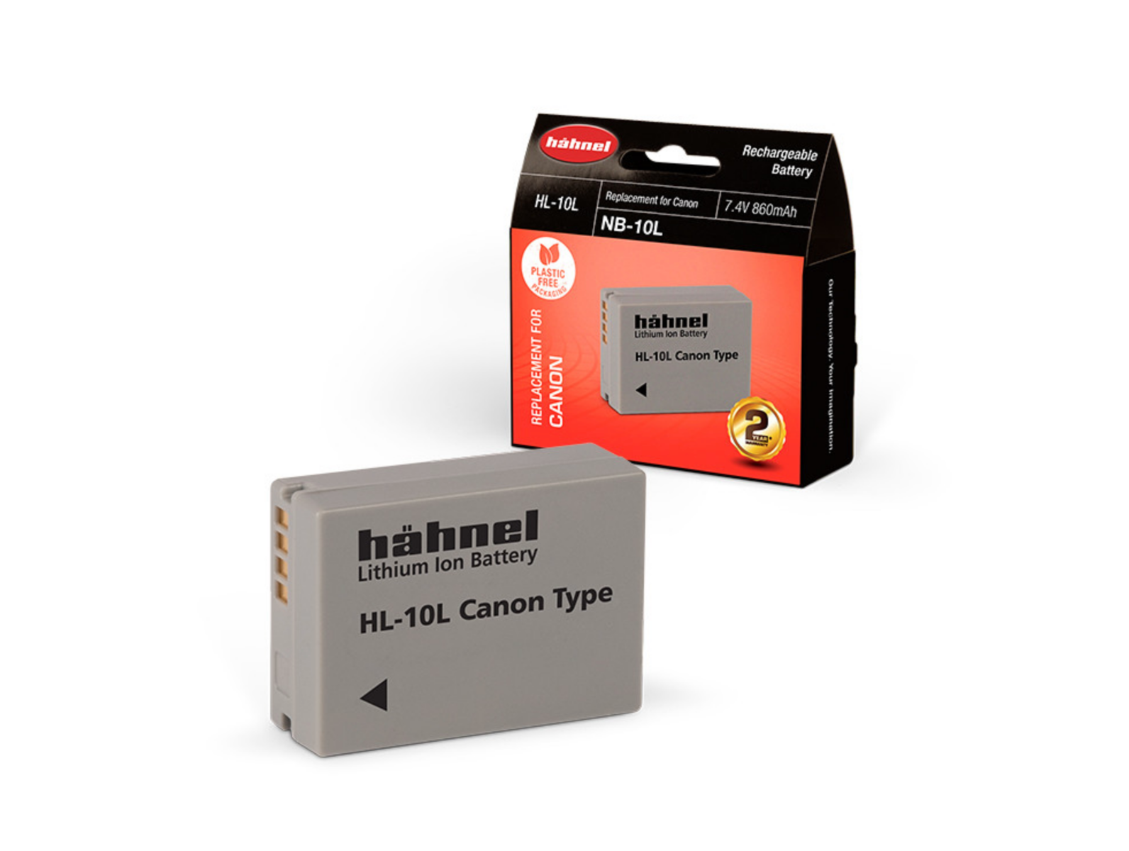 Product Image of Hahnel HL-10L - NB-10L Battery for Canon G1X, G15, G16, G3X, SX40 HS,  SX50 HS,  SX60 HS
