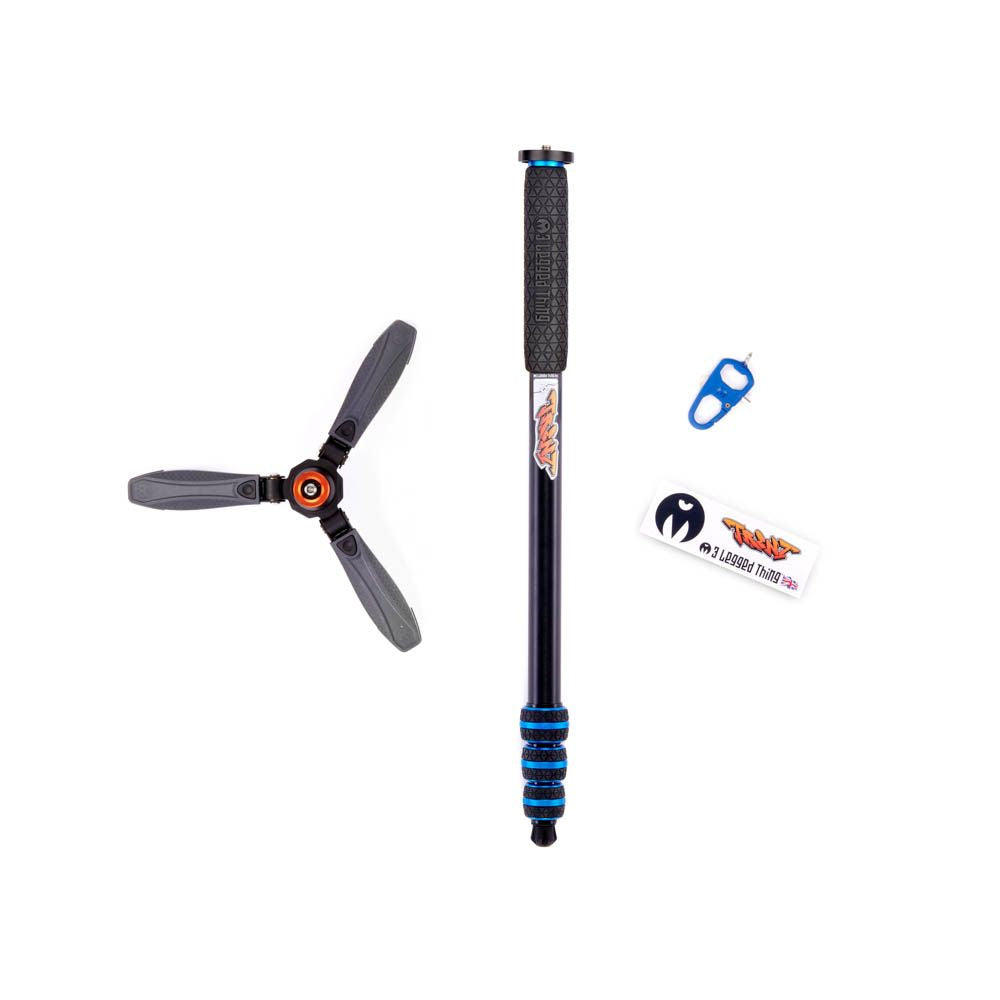 Product Image of 3 Legged Thing - Trent 2.0 Monopod Blue & Docz2 Foot Stabiliser